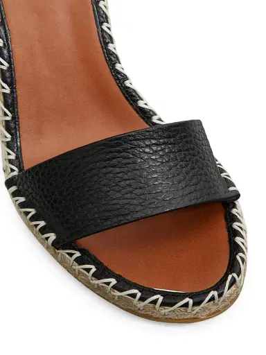 Valentino Garavani Women's Double Rockstud Grainy Calfskin Wedges 105MM - Black Light Cuir - Size 4 | Thumbnail 5 Valentino Garavani Women's Double Rockstud Grainy Calfskin Wedges 105MM - Black Light Cuir - Size 4 | Thumbnail 5