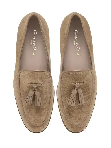 Gianvito Rossi Men's Julio Suede Loafers - Camel - Size 11.5 | Thumbnail 4 Gianvito Rossi Men's Julio Suede Loafers - Camel - Size 11.5 | Thumbnail 4