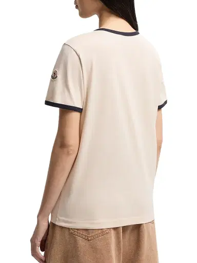 Moncler Women's Crew Neck in Cotton - White | Thumbnail 3 Moncler Women's Crew Neck in Cotton - White | Thumbnail 3