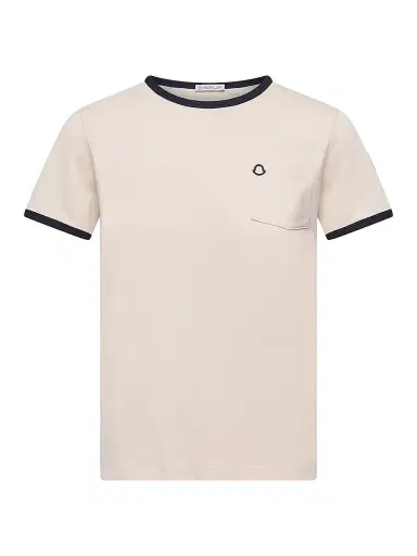 Moncler Women's Crew Neck in Cotton - White | Thumbnail 1 Moncler Women's Crew Neck in Cotton - White | Thumbnail 1