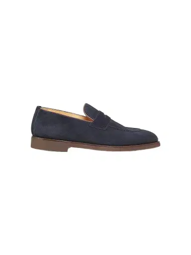 Brunello Cucinelli Men's Leather Loafers - Navy | Thumbnail 1 Brunello Cucinelli Men's Leather Loafers - Navy | Thumbnail 1