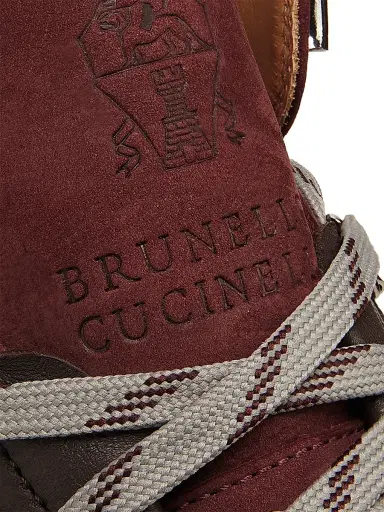 Brunello Cucinelli Men's Leather Hiking Boots - Dark Red | Thumbnail 7 Brunello Cucinelli Men's Leather Hiking Boots - Dark Red | Thumbnail 7