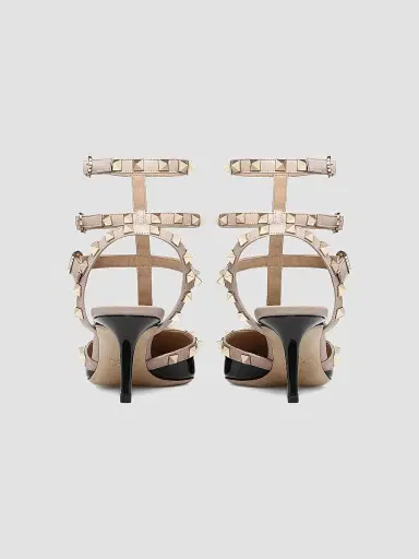 Valentino Garavani Women's Rockstud Caged Pumps 65MM - Black Poudre | Thumbnail 3 Valentino Garavani Women's Rockstud Caged Pumps 65MM - Black Poudre | Thumbnail 3