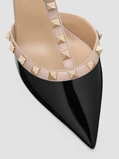 Valentino Garavani Women's Rockstud Caged Pumps 65MM - Black Poudre | Thumbnail 5 Valentino Garavani Women's Rockstud Caged Pumps 65MM - Black Poudre | Thumbnail 5