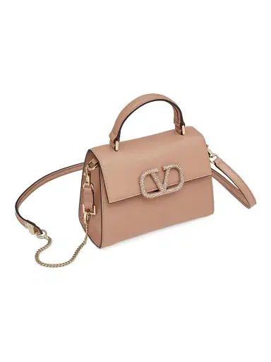 Valentino Garavani Women's Small VSling Top Handle Bag with Jewel Embroidery - Rose Cannelle | Thumbnail 6 Valentino Garavani Women's Small VSling Top Handle Bag with Jewel Embroidery - Rose Cannelle | Thumbnail 6