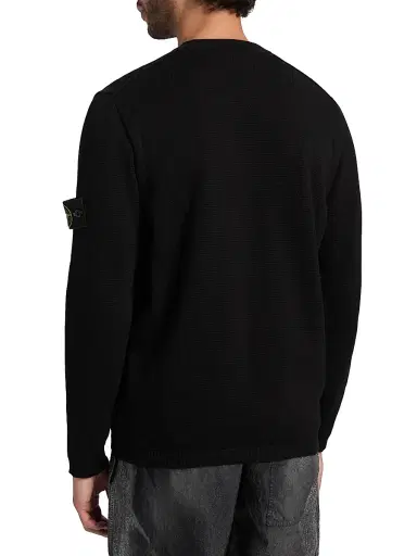 Stone Island Men's Solid Cotton Sweatshirt - Black | Thumbnail 5 Stone Island Men's Solid Cotton Sweatshirt - Black | Thumbnail 5