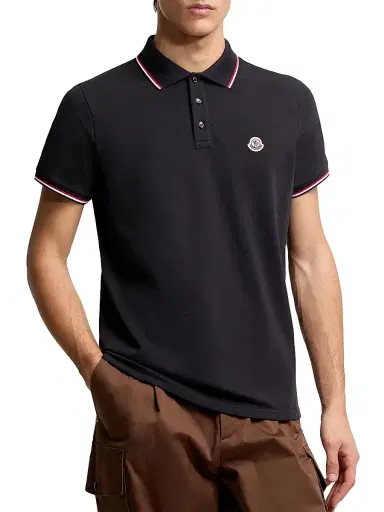 Moncler Men's Polo Shirt in Cotton Piquet - Dark Blue | Thumbnail 2 Moncler Men's Polo Shirt in Cotton Piquet - Dark Blue | Thumbnail 2