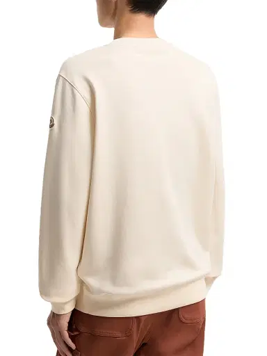 Moncler Men's Crewneck Sweatshirt in Cotton Blend - White | Thumbnail 3 Moncler Men's Crewneck Sweatshirt in Cotton Blend - White | Thumbnail 3