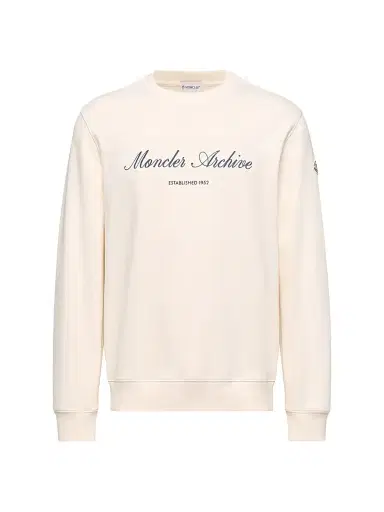 Moncler Men's Crewneck Sweatshirt in Cotton Blend - White | Thumbnail 1 Moncler Men's Crewneck Sweatshirt in Cotton Blend - White | Thumbnail 1