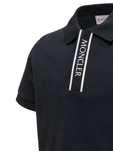 Moncler Little Boy's & Boy's Polo Shirt in Cotton Piquet - Black - Size 14 | Thumbnail 3 Moncler Little Boy's & Boy's Polo Shirt in Cotton Piquet - Black - Size 14 | Thumbnail 3