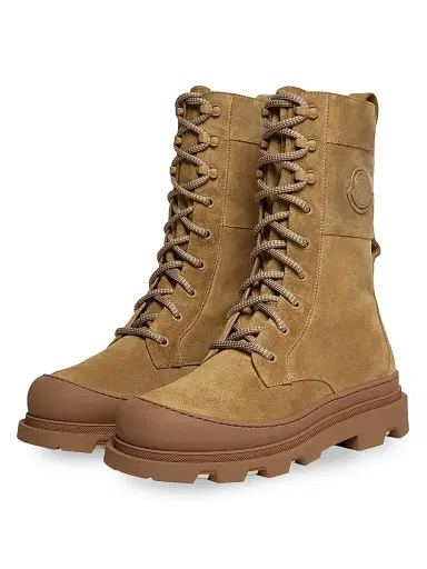 Moncler Women's Vera High Boots in Suede - Camel Beige | Thumbnail 2 Moncler Women's Vera High Boots in Suede - Camel Beige | Thumbnail 2