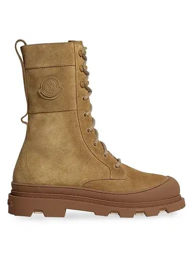 Moncler Women's Vera High Boots in Suede - Camel Beige | Thumbnail 1 Moncler Women's Vera High Boots in Suede - Camel Beige | Thumbnail 1