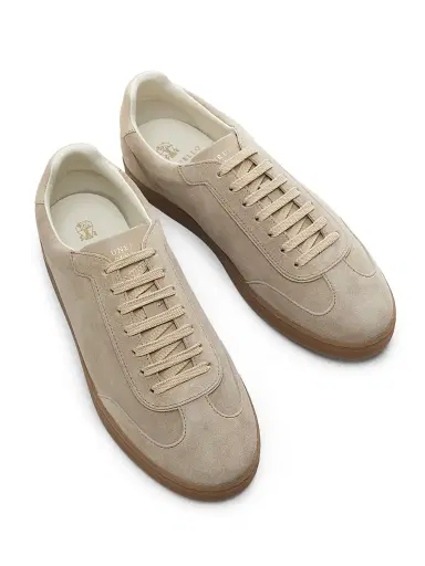 Brunello Cucinelli Men's Suede Low-Top Sneakers | Thumbnail 4 Brunello Cucinelli Men's Suede Low-Top Sneakers | Thumbnail 4