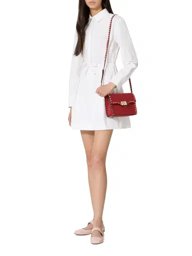 Valentino Garavani Women's Rockstud Grainy Calfskin Crossbody Bag - Rosso Red | Thumbnail 2 Valentino Garavani Women's Rockstud Grainy Calfskin Crossbody Bag - Rosso Red | Thumbnail 2