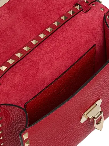 Valentino Garavani Women's Rockstud Grainy Calfskin Crossbody Bag - Rosso Red | Thumbnail 7 Valentino Garavani Women's Rockstud Grainy Calfskin Crossbody Bag - Rosso Red | Thumbnail 7