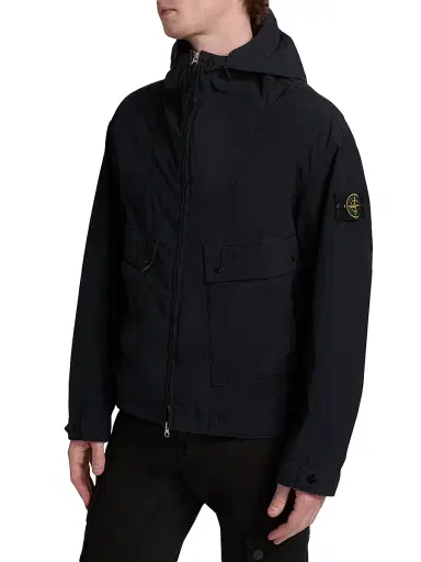 Stone Island Men's Hooded Short Parka - Navy Blue | Thumbnail 4 Stone Island Men's Hooded Short Parka - Navy Blue | Thumbnail 4