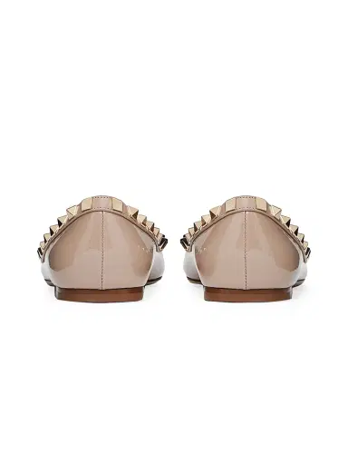 Valentino Garavani Women's Patent Rockstud Ballet Flats - Poudre | Thumbnail 3 Valentino Garavani Women's Patent Rockstud Ballet Flats - Poudre | Thumbnail 3
