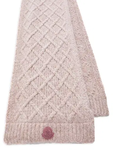 Moncler Women's Scarf in Alpaca Blend - Rose Pink | Thumbnail 2 Moncler Women's Scarf in Alpaca Blend - Rose Pink | Thumbnail 2