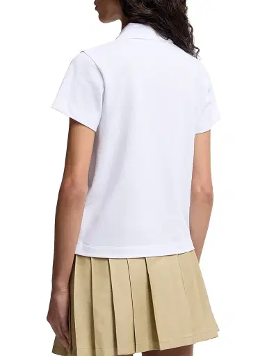 Moncler Women's Polo Shirt in Cotton Piquet - White | Thumbnail 3 Moncler Women's Polo Shirt in Cotton Piquet - White | Thumbnail 3