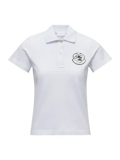 Moncler Women's Polo Shirt in Cotton Piquet - White | Thumbnail 1 Moncler Women's Polo Shirt in Cotton Piquet - White | Thumbnail 1