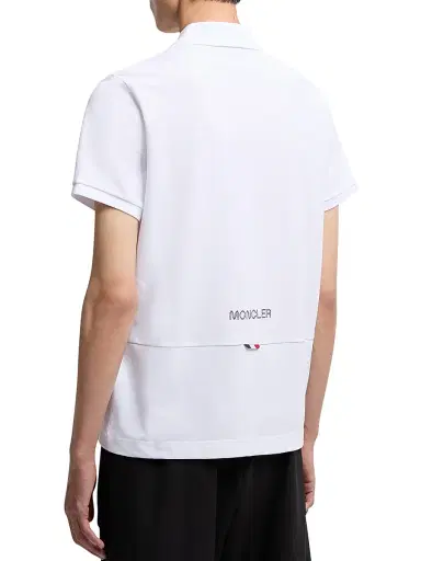 Moncler Men's Polo Shirt in Cotton Piquet - White | Thumbnail 2 Moncler Men's Polo Shirt in Cotton Piquet - White | Thumbnail 2