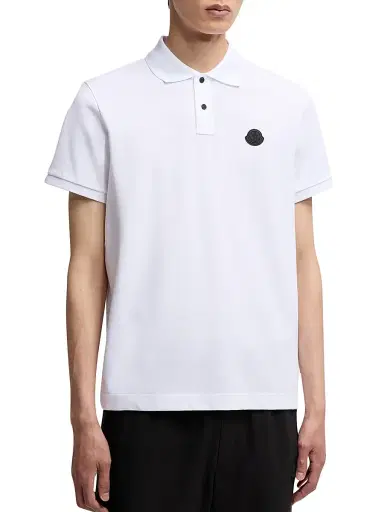 Moncler Men's Polo Shirt in Cotton Piquet - White | Thumbnail 3 Moncler Men's Polo Shirt in Cotton Piquet - White | Thumbnail 3
