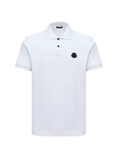 Moncler Men's Polo Shirt in Cotton Piquet - White | Thumbnail 1 Moncler Men's Polo Shirt in Cotton Piquet - White | Thumbnail 1