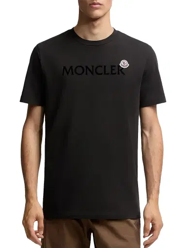 Moncler Men's Crew-Neck T-Shirt in Cotton - Black | Thumbnail 2 Moncler Men's Crew-Neck T-Shirt in Cotton - Black | Thumbnail 2