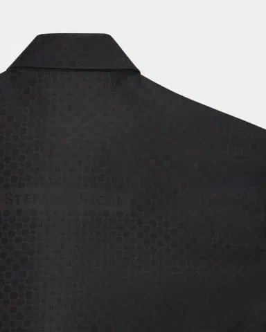 Stefano Ricci Men 's Silk Geometric Jacquard Dress Shirt | Thumbnail 3 Stefano Ricci Men 's Silk Geometric Jacquard Dress Shirt | Thumbnail 3