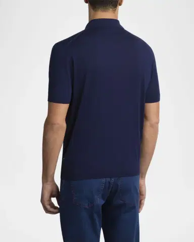 Stefano Ricci Men's Quarter-Zip Short-Sleeve Polo Sweater | Thumbnail 2 Stefano Ricci Men's Quarter-Zip Short-Sleeve Polo Sweater | Thumbnail 2