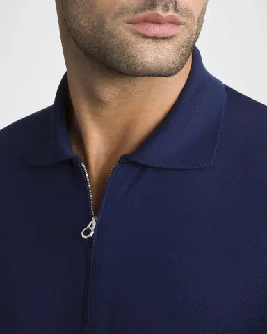 Stefano Ricci Men's Quarter-Zip Short-Sleeve Polo Sweater | Thumbnail 7 Stefano Ricci Men's Quarter-Zip Short-Sleeve Polo Sweater | Thumbnail 7