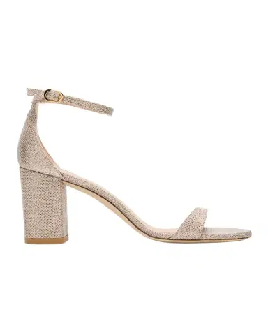 Stuart Weitzman Nudist 75mm Metallic Block Sandals | Thumbnail 1 Stuart Weitzman Nudist 75mm Metallic Block Sandals | Thumbnail 1