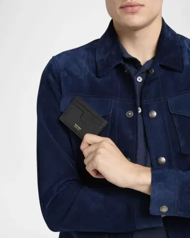 Tom Ford Men's T Line Soft Grain Leather Card Holder | Thumbnail 2 Tom Ford Men's T Line Soft Grain Leather Card Holder | Thumbnail 2