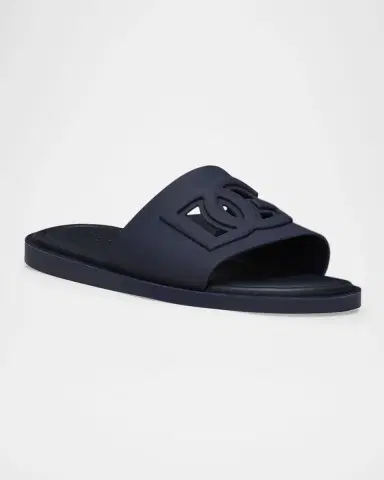 Dolce & Gabbana Men's Rubber Beachwear Pool Slides | Thumbnail 2 Dolce & Gabbana Men's Rubber Beachwear Pool Slides | Thumbnail 2