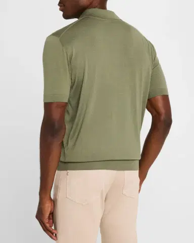 Stefano Ricci Men's Quarter-Zip Short-Sleeve Polo Sweater | Thumbnail 2 Stefano Ricci Men's Quarter-Zip Short-Sleeve Polo Sweater | Thumbnail 2