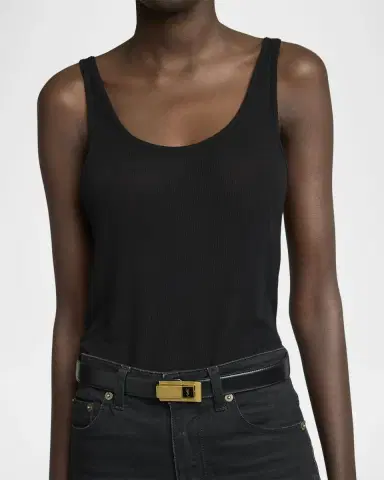 Saint Laurent YSL Skinny Leather Belt | Thumbnail 2 Saint Laurent YSL Skinny Leather Belt | Thumbnail 2