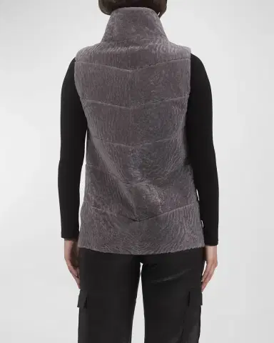 Gorski Reversible Textured Lamb Shearling Vest | Thumbnail 6 Gorski Reversible Textured Lamb Shearling Vest | Thumbnail 6