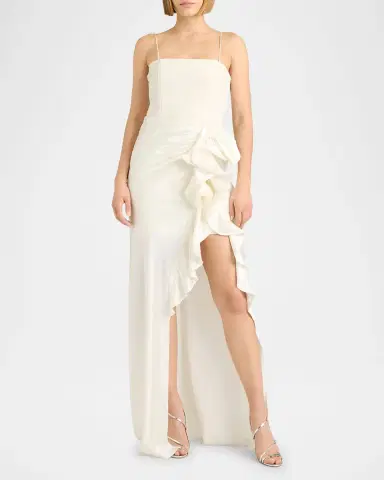 Cinq à Sept Drina Sleeveless Satin Wrap Gown | Thumbnail 2 Cinq à Sept Drina Sleeveless Satin Wrap Gown | Thumbnail 2