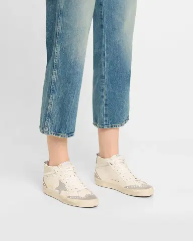 Golden Goose Midstar Mixed Leather Pearly Mid-Top Sneakers | Thumbnail 2 Golden Goose Midstar Mixed Leather Pearly Mid-Top Sneakers | Thumbnail 2