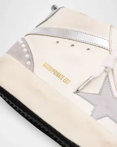 Golden Goose Midstar Mixed Leather Pearly Mid-Top Sneakers | Thumbnail 6 Golden Goose Midstar Mixed Leather Pearly Mid-Top Sneakers | Thumbnail 6