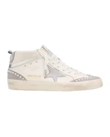 Golden Goose Midstar Mixed Leather Pearly Mid-Top Sneakers | Thumbnail 1 Golden Goose Midstar Mixed Leather Pearly Mid-Top Sneakers | Thumbnail 1