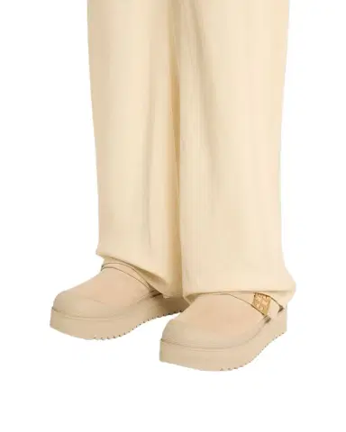 Tory Burch Mellow Suede Shearling Buckle Platform Loafer Mules | Thumbnail 1 Tory Burch Mellow Suede Shearling Buckle Platform Loafer Mules | Thumbnail 1