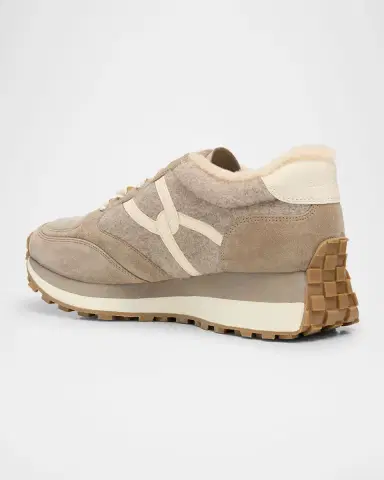 Veronica Beard Valentina Suede Shearling Retro Sneakers | Thumbnail 4 Veronica Beard Valentina Suede Shearling Retro Sneakers | Thumbnail 4