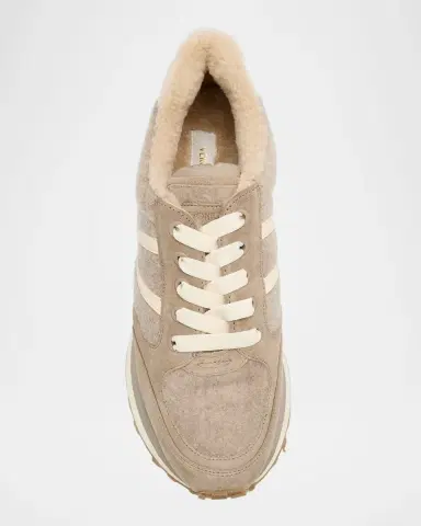 Veronica Beard Valentina Suede Shearling Retro Sneakers | Thumbnail 6 Veronica Beard Valentina Suede Shearling Retro Sneakers | Thumbnail 6