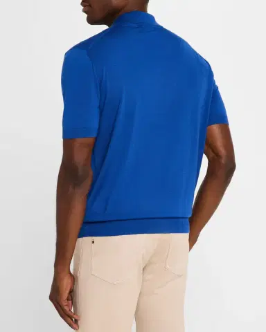 Stefano Ricci Men 's Quarter-Zip Short-Sleeve Polo Sweater | Thumbnail 2 Stefano Ricci Men 's Quarter-Zip Short-Sleeve Polo Sweater | Thumbnail 2