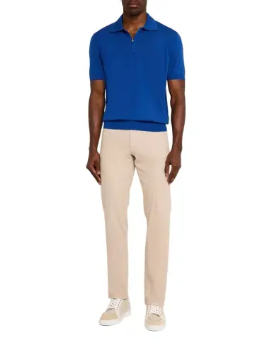 Stefano Ricci Men 's Quarter-Zip Short-Sleeve Polo Sweater | Thumbnail 1 Stefano Ricci Men 's Quarter-Zip Short-Sleeve Polo Sweater | Thumbnail 1