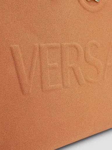 Versace Women's Logo Canvas Tote - Rust Gold | Thumbnail 5 Versace Women's Logo Canvas Tote - Rust Gold | Thumbnail 5