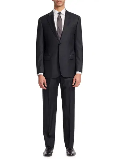 Emporio Armani Men's G-Line Super 130s Wool Two-Button Slim-Fit Suit - Black | Thumbnail 2 Emporio Armani Men's G-Line Super 130s Wool Two-Button Slim-Fit Suit - Black | Thumbnail 2