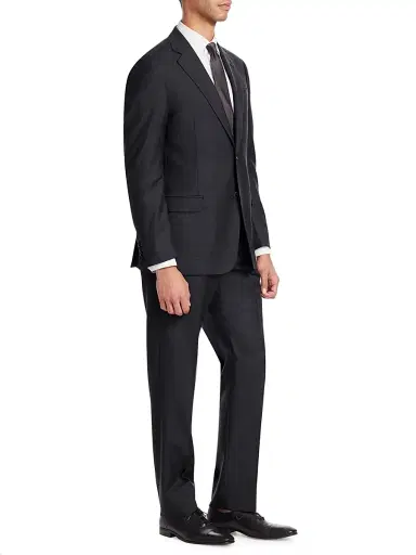 Emporio Armani Men's G-Line Super 130s Wool Two-Button Slim-Fit Suit - Black | Thumbnail 3 Emporio Armani Men's G-Line Super 130s Wool Two-Button Slim-Fit Suit - Black | Thumbnail 3