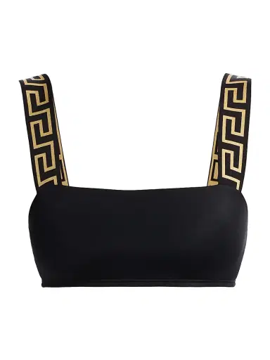 Versace Women's Greek Key Bikini Top - Black - Size Large | Thumbnail 1 Versace Women's Greek Key Bikini Top - Black - Size Large | Thumbnail 1